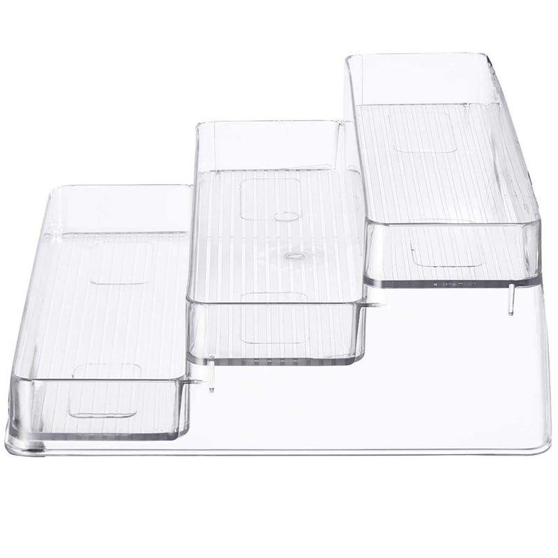 Home Intuition 3-Tier Spice Rack Step Shelf Cabinet Organizer, Clear (2) - Image 4